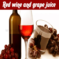 Red wine and grape juice